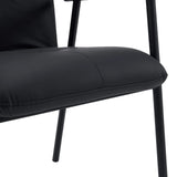 Sitzfläche aus schwarzem Kunstleder des Polsterstuhls Lifea Flex mit schmalen schwarzen Beinen von hjh LIVING