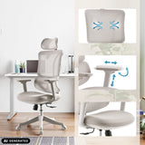 Homeoffice-Bürostuhl Ergomy Colore in Beige mit Netzrücken und 3D-Armlehnen von MyBuero (KI-generiertes Bild)