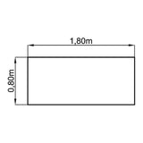 Technische Zeichnung des Schreibtischs REGO 19 G mit 1,80 × 0,80 m von hjh OFFICE PRO