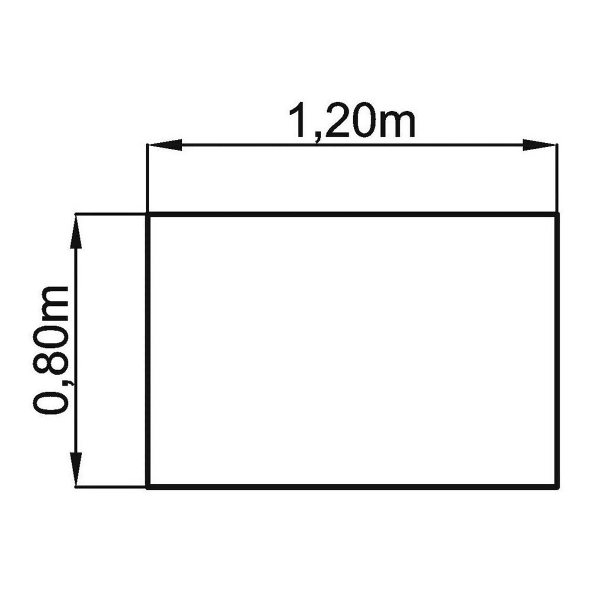 Technische Zeichnung des Schreibtischs MEGA 12 S mit 1,20 x 0,80 m von hjh OFFICE PRO