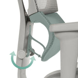 Verstellbare Lendenstütze des Luxus-Chefsessels ERGOHUMAN SLIM ULTRA G GEN2 in Grau mit Drehregler von hjh OFFICE