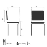 Technische Zeichnung des Vierfußstuhls XT 600 S mit einer Sitzhöhe von 46 cm von hjh OFFICE