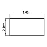 Technische Zeichnung des Schreibtischs BELA 16 S mit 1,60 × 0,80 m von hjh OFFICE PRO