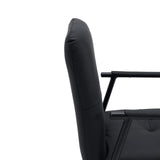 Rückenlehne und Armlehne aus schwarzem Kunstleder des Polsterstuhls Lifea Flex von hjh LIVING