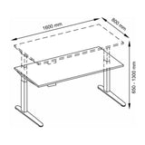 Technische Zeichnung des Schreibtischs XBHM 16 WW mit 1600 × 800 mm von hjh OFFICE PRO