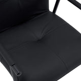 Schwarze Kunstleder-Polsterung der Sitzfläche des Polsterstuhls Lifea Flex von hjh LIVING