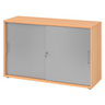 Schiebetürenschrank BETA S 1752S in Buche und Silber mit zwei Metallgriffen von hjh OFFICE PRO
