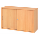 Schiebetürenschrank BETA S 1752S in Buche-Optik mit zwei Metallgriffen von hjh OFFICE PRO