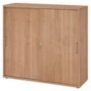 Schiebetürenschrank BETA S 1753S in Nussbaum-Optik mit Metallgriffen und Schloss von hjh OFFICE PRO