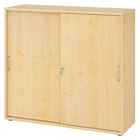 Schiebetürenschrank BETA S 1753S in Ahorn-Optik mit Bogengriffen aus Metall von hjh OFFICE PRO