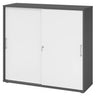 Schiebetürenschrank BETA S 1753S in Graphit und Weiß mit Metallgriffen von hjh OFFICE PRO