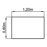 Technische Zeichnung des Schreibtischs MEGA 12 W mit 1,20 x 0,80 m von hjh OFFICE PRO