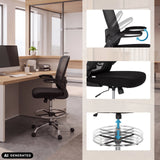 Counterstuhl VENDO WORK in Schwarz mit Fußring und schwenkbaren Armlehnen von hjh OFFICE (KI-generiertes Bild)