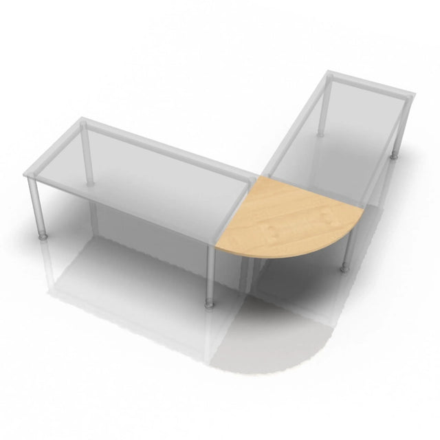 Runder Eckwinkel LE90 / LE91 in Ahorn-Optik mit silbernen Beinen von hjh OFFICE PRO