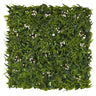 Grüne Pflanzenmatte MORE GREEN I mit dichten Farnblättern und kleinen weißen Blüten von hjh OFFICE