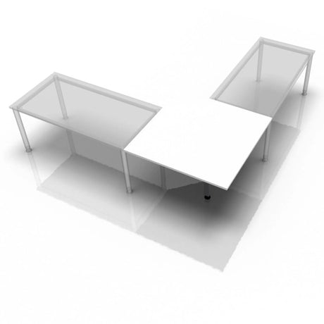 Weiße Trapezplatte RT12 G mit vier Metallbeinen von hjh OFFICE PRO
