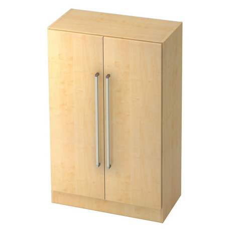 Schrank SIGNA G 7550 aus hellem Ahornholz mit zwei Chromgriffen von hjh OFFICE PRO