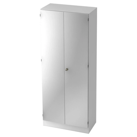 Weißer Aktenschrank SIGNA K 6200 SG mit zwei Türen und silbernem Griff von hjh OFFICE PRO