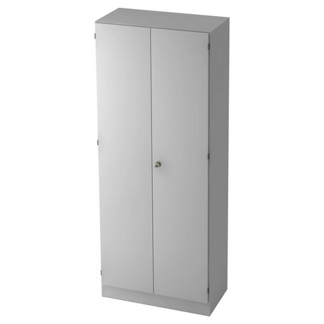 Grauer Metallschrank SIGNA K 6200 SG mit zwei Türen und einem zentralen Schloss von hjh OFFICE PRO