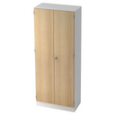 Aktenschrank SIGNA K 6200 SG in Weiß und Eiche mit zwei Türen und einem Schloss von hjh OFFICE PRO
