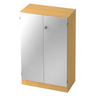 Aktenschrank SIGNA K 6550 SG in Buche mit zwei silbernen Türen und Schloss von hjh OFFICE PRO