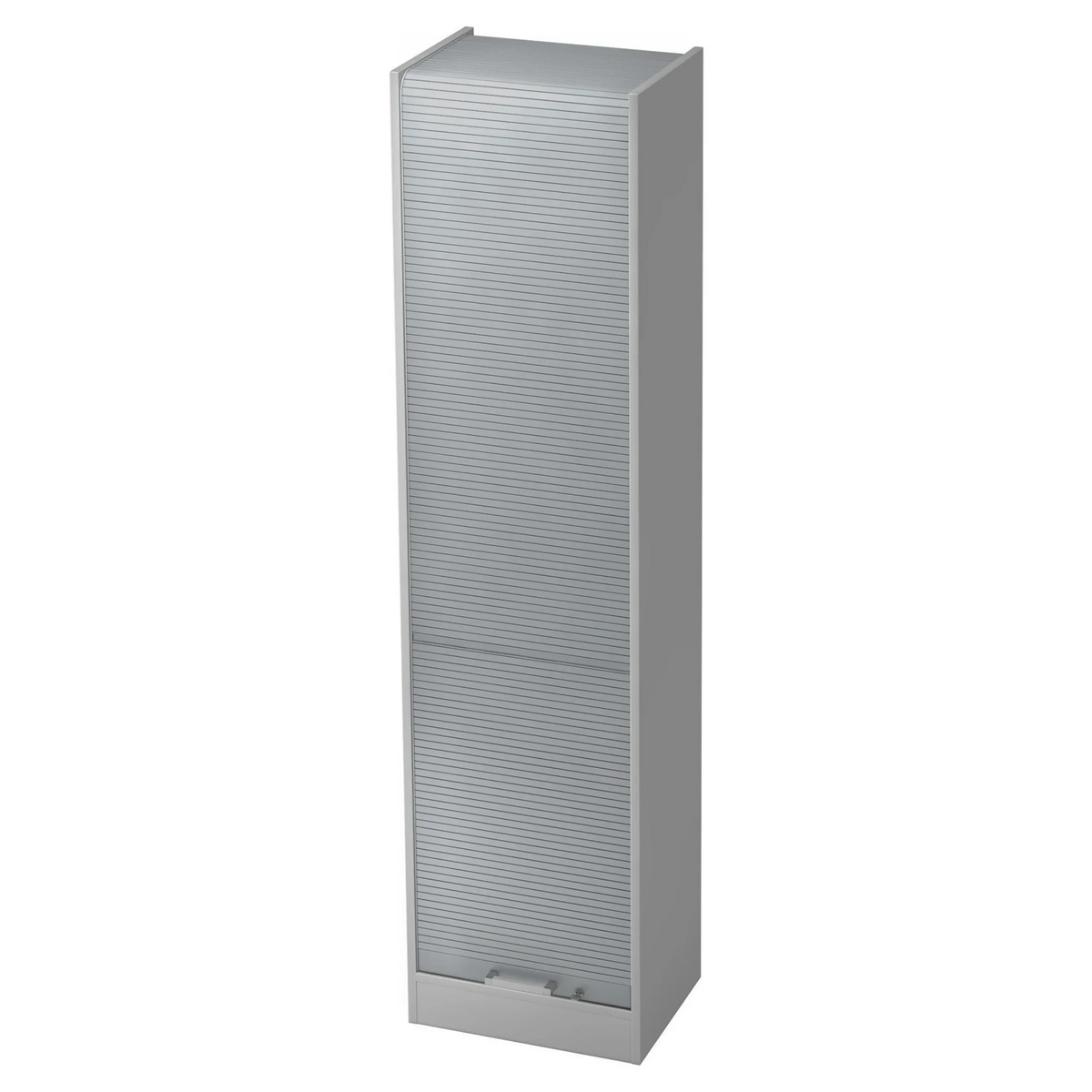 Grauer Aktenschrank SIGNA R 50 aus Metall mit silbernem Chromgriff von hjh OFFICE PRO
