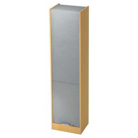 Aktenschrank SIGNA R 50 in Buche und Silber mit gerippten Fronten und Chromgriff von hjh OFFICE PRO