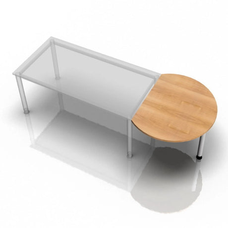 Ansatztisch XBA60 W / XBA80 W mit nussbaumnaturfarbener Platte und weißem Gestell von hjh OFFICE PRO