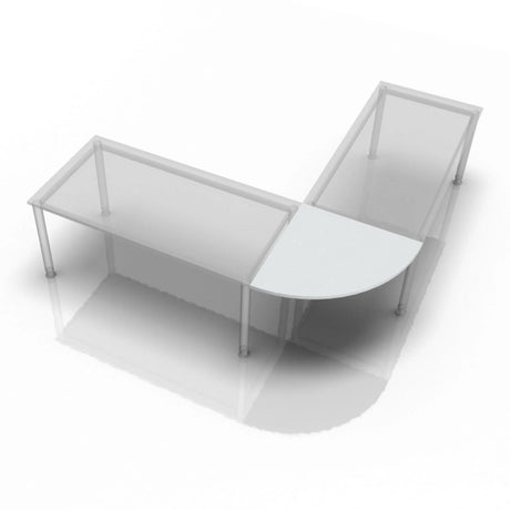 Grauer Eckwinkel XBE90 S / XBE91 S / XBT12 S mit runder Ecke und Metallgestell von hjh OFFICE PRO