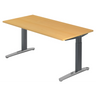 Höhenverstellbarer Schreibtisch XTRA XB 16 GC in Buche mit dunkelgrauem Gestell von hjh OFFICE PRO