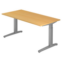 Höhenverstellbarer Schreibtisch XTRA XB 16 SS in Buche mit grauen Beinen von hjh OFFICE PRO